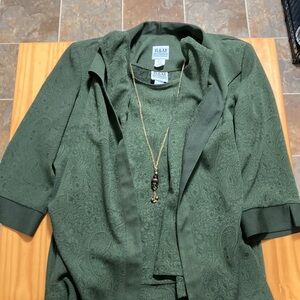 Vintage 3 Piece R & M Richards Dark Green Suit
